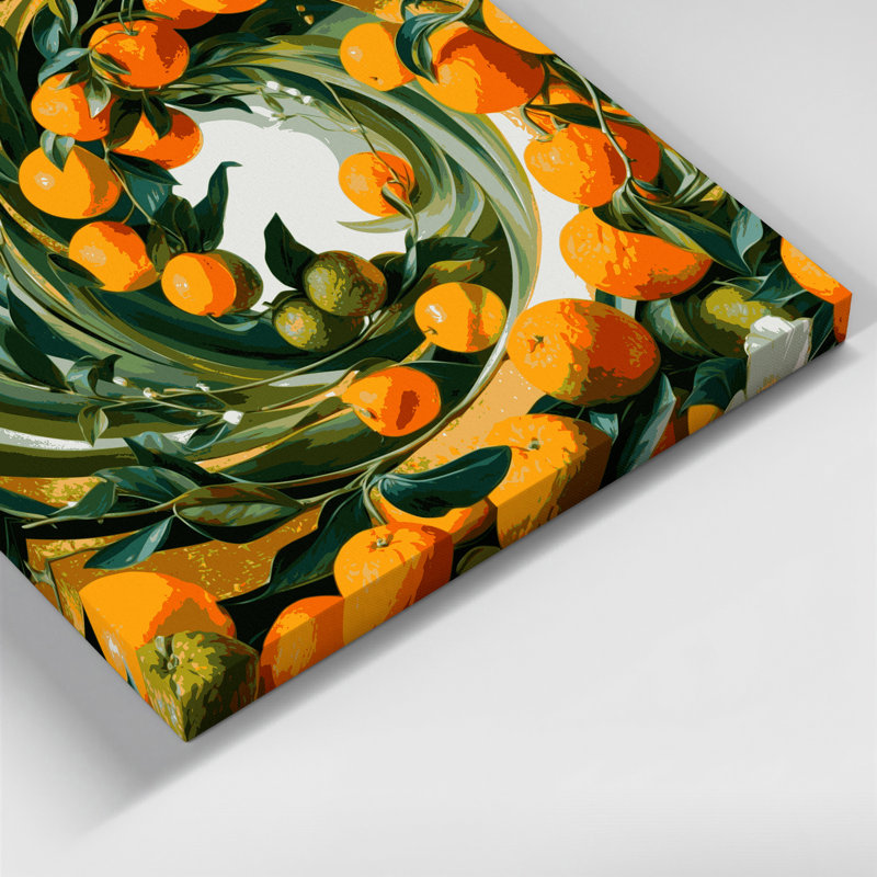 «Fruit Bergamot Green», art mural sur toile, H 12 po x l 12 po