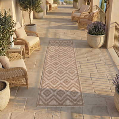 Tapis intérieur / extérieur à motif de losanges polyvalent Foundry Select