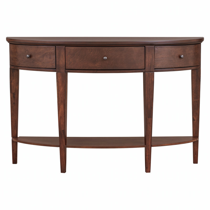 Modern Curved Console Table Sofa Table, Espresso