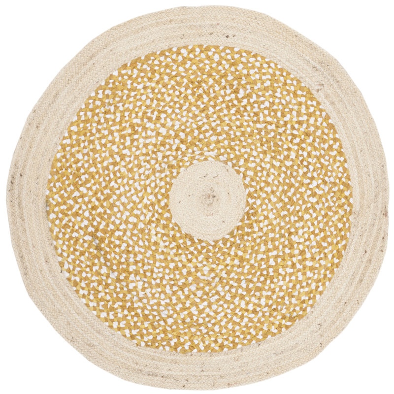 Tapis en jute de coton tissé à la main Zeitler, Rond 6 pi