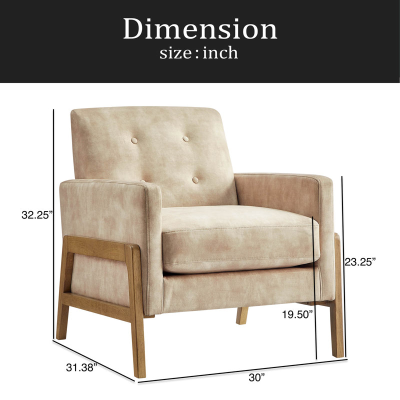 Fauteuil d'appoint capitonné, Sable