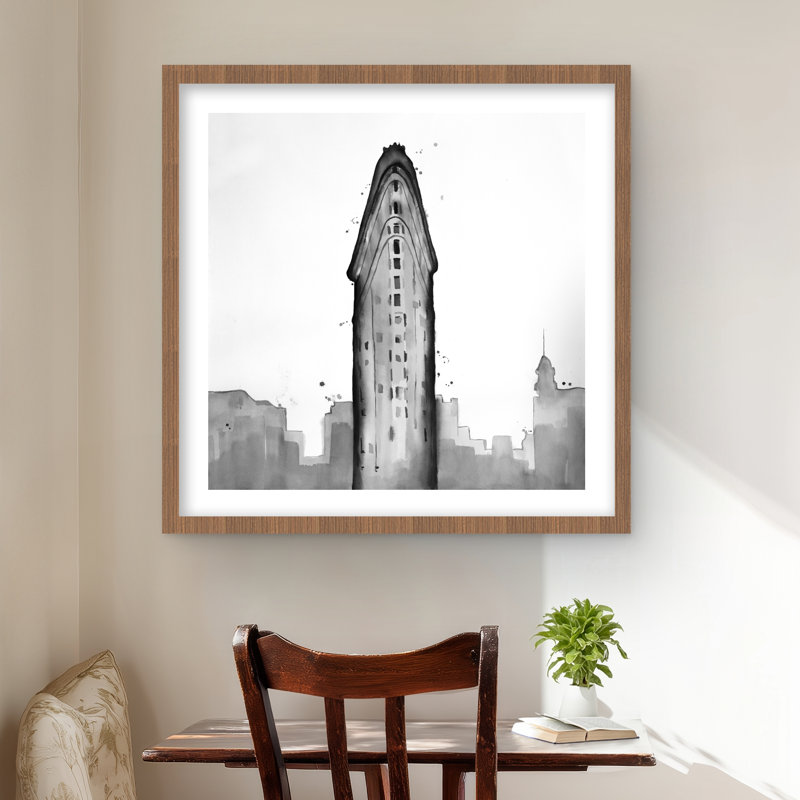 Flatiron Building Print - Contemporary White Framed Decor