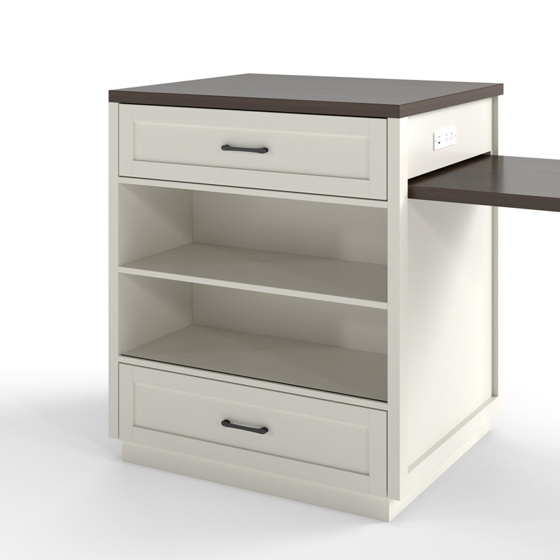 83.1" Kitchen Island With Extendable Table