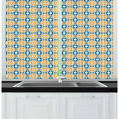 Geometric Tailored Kitchen Curtain