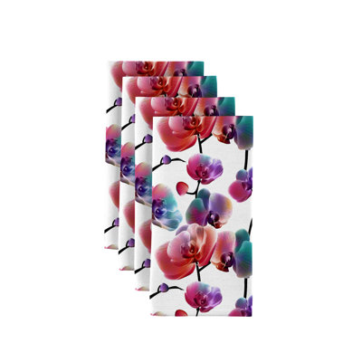 Polyester Floral Square Napkin