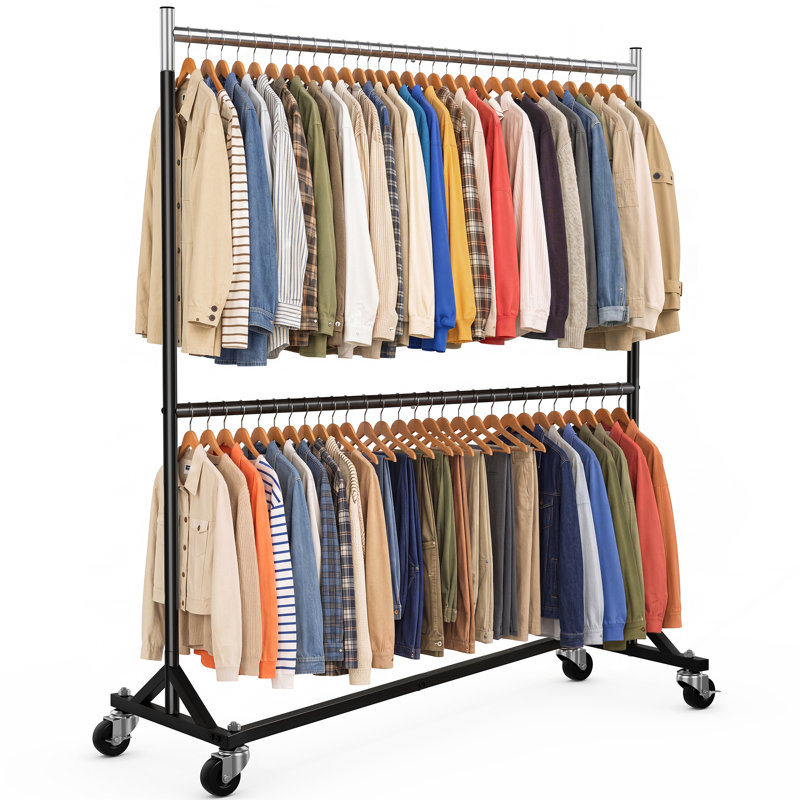 40 cm Rolling Clothes Rack, Double Rail