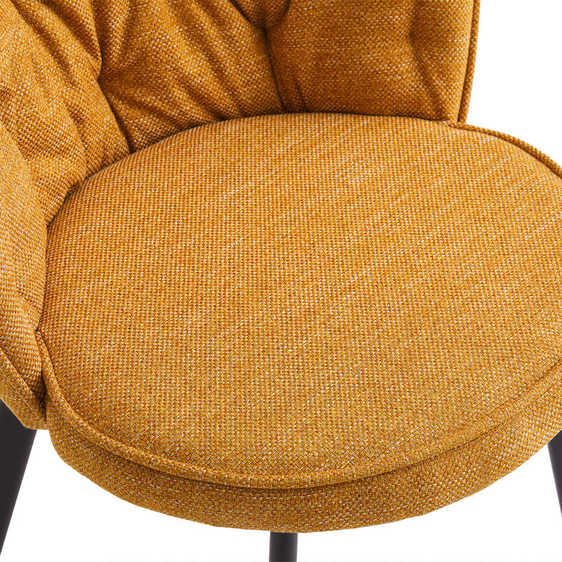  Mathena Soft Frabic Upholstered Dining Chair, Yellow