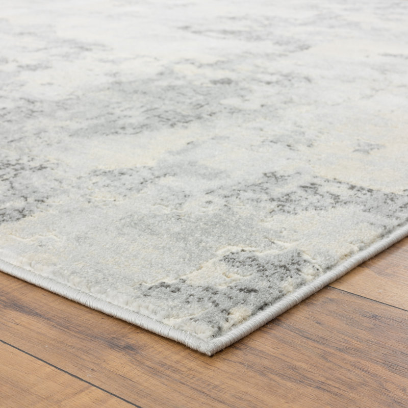 Tapis bleu / gris / sauge Presswood, Rectangle 8 pi x 10 pi
