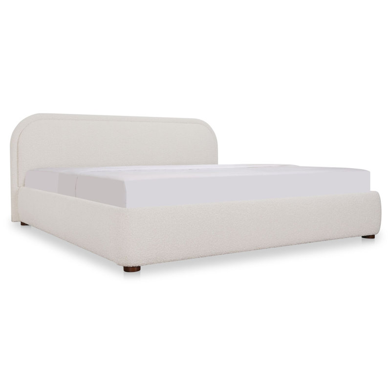 Shonda Upholstered Low Profile Platform Bed, Queen, Beige