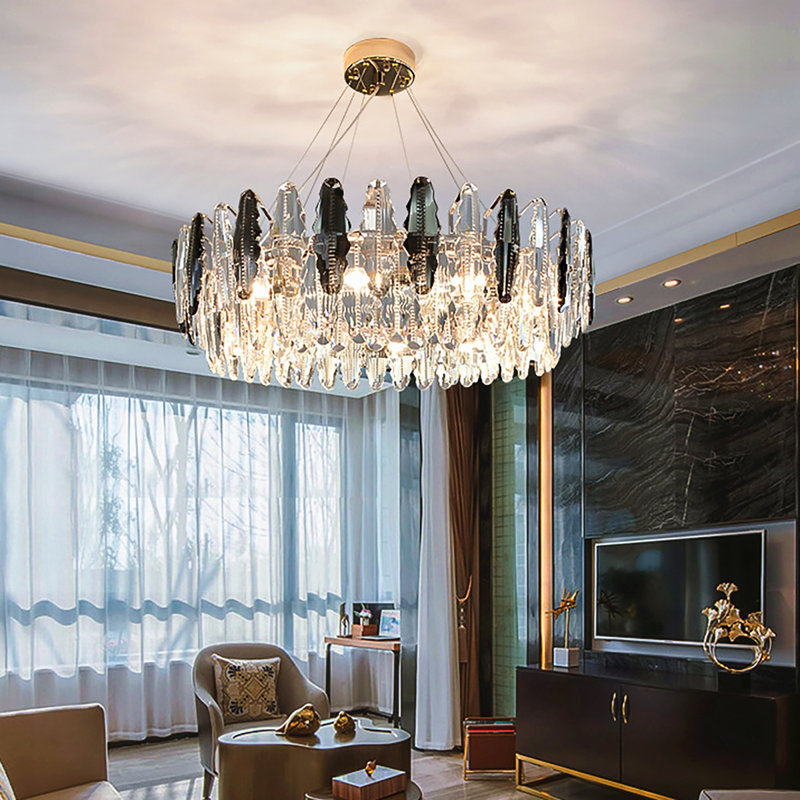 Reese 8 or 10-Light Crystal Chandelier, 25cm H x 60cm W x 60cm D