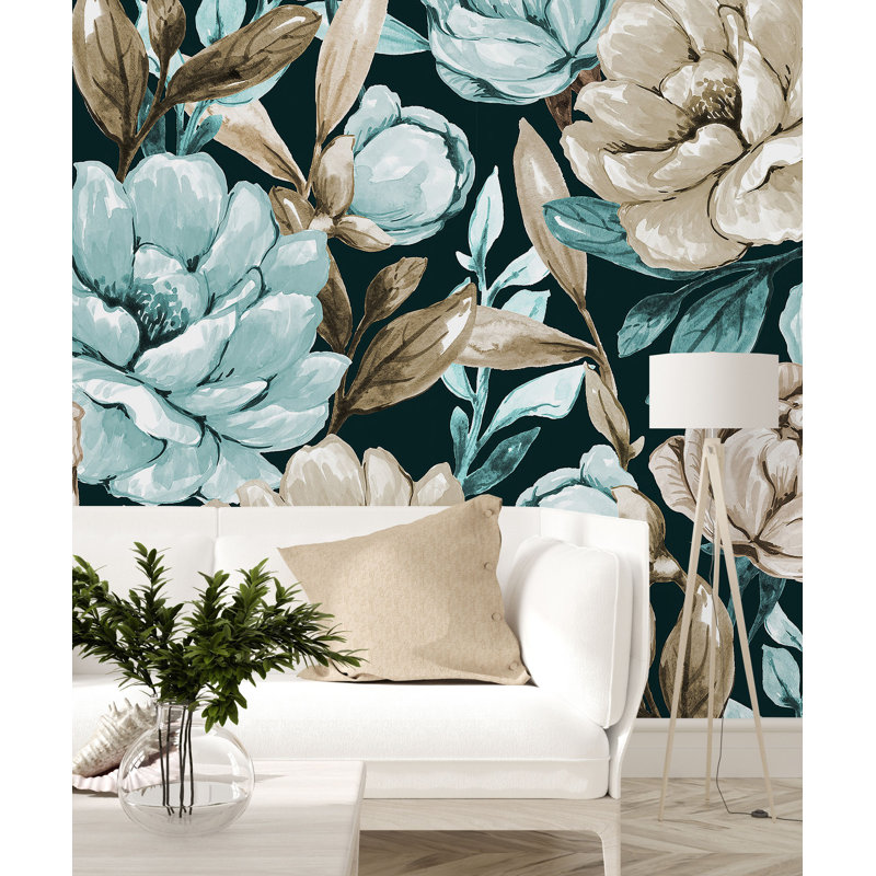 Peel & Stick Floral Wall Mural, 100" W x 8.33" L