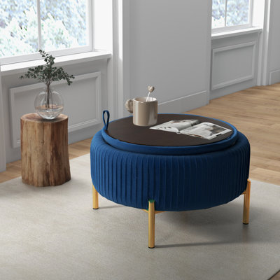 Chynna Upholstered Round Storage Ottoman