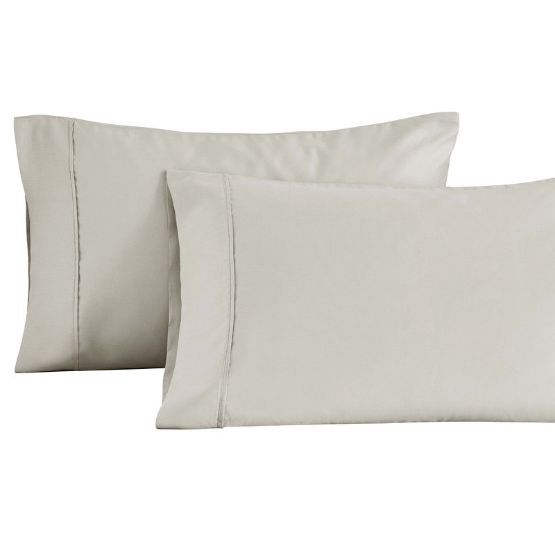 1500 Thread Count Ultra Soft Cotton Blend Sateen Pillowcase Set, Standard Pillowcase, Silver