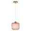 Jacobson 1-Light Ribbed Glass Pendant-458459417