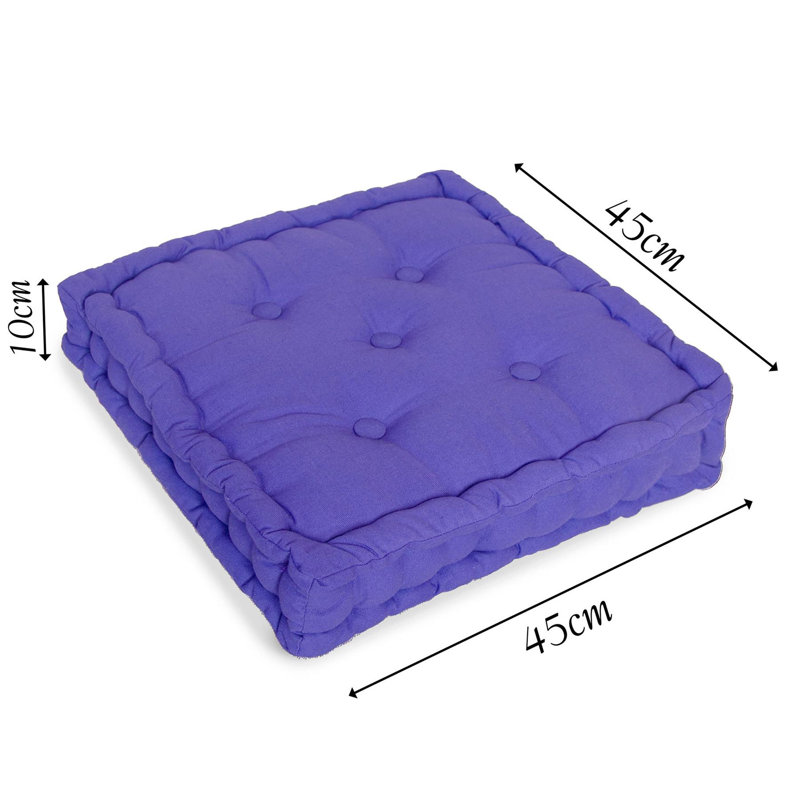 100% Cotton Booster Armchair Seat Pads Cushion, Blue