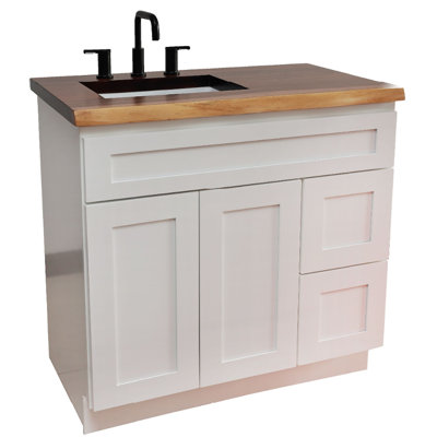 Base de meuble-lavabo 36 "avec comptoir et lavabo, vernis UV enduit