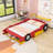 Race Car-Shaped Platform Bed with Shelves-1556231195-1556231193