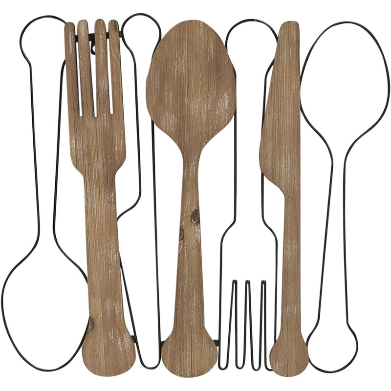 Wood Kitchen Utensil Wall Décor
