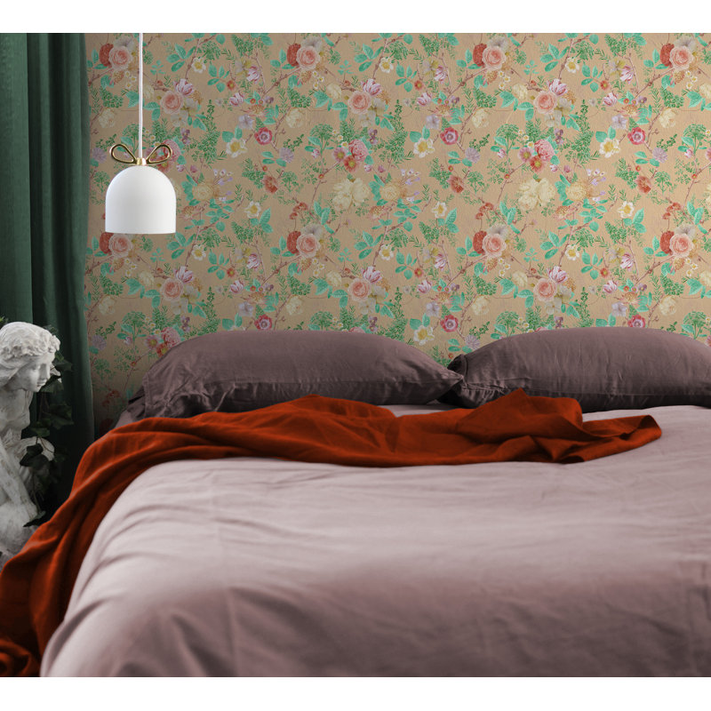 Huber 10m x 52cm Matte Paste the Wall Wallpaper Roll, Orange/Peach