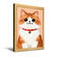 Chat mignon orange avec un collier rouge et une patte-898837124-898837123-898837120