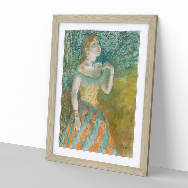 The Singer in Green by Edgar Degas - Framed Print, 36cm H x 27cm W x 2cm D, Oak Framed