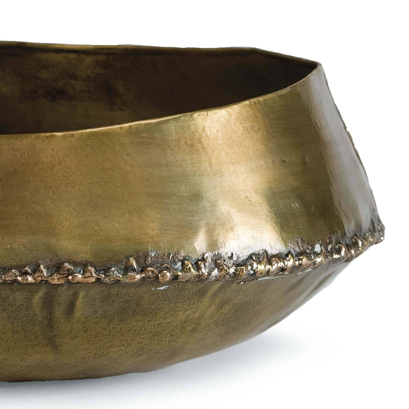 Bedouin Brass Decorative Bowl, 5" H x 12.25" W x 12.25" D