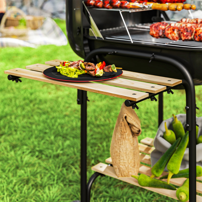 Dakota Fields 98cm W Charcoal Grill, Black