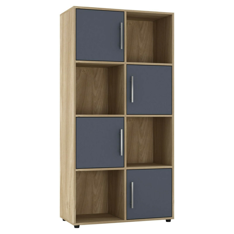Bernold 119 cm H x 60 cm W Cube Bookcase, Oak/Grey