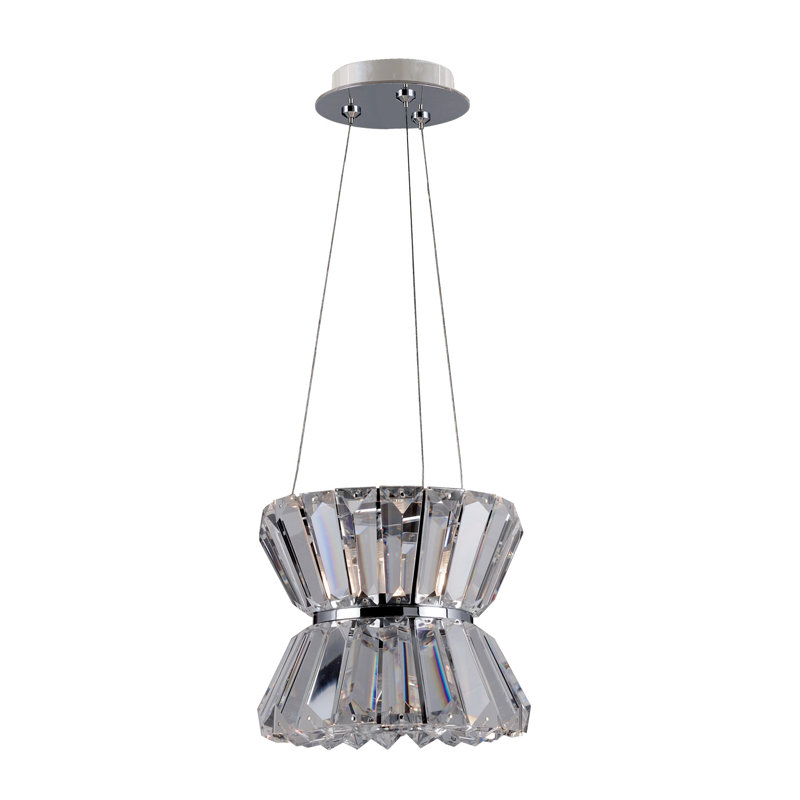 Armanno 8-Inch Crystal Chrome Mini Pendant Light