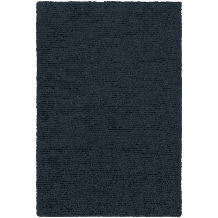 Tapis bleu foncé en laine Crowe