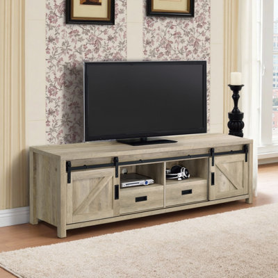 Madra 2-door Engineered Wood 79" TV Stand Dark Pine