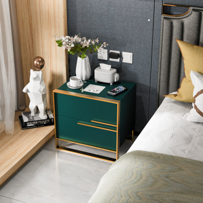 Asrani 2 - Drawer Nightstand With Wireless Charging And Sensor Lights And Music Player
