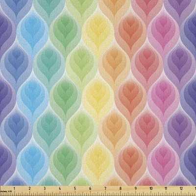 Ddnald Geometric Rainbow Coloured Leaf Multi-Purpose Fabric