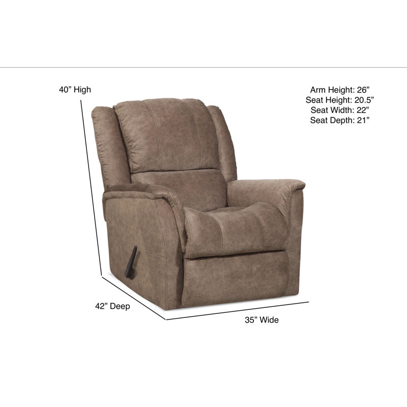 Gajala Upholstered Recliner, Brown Polyester