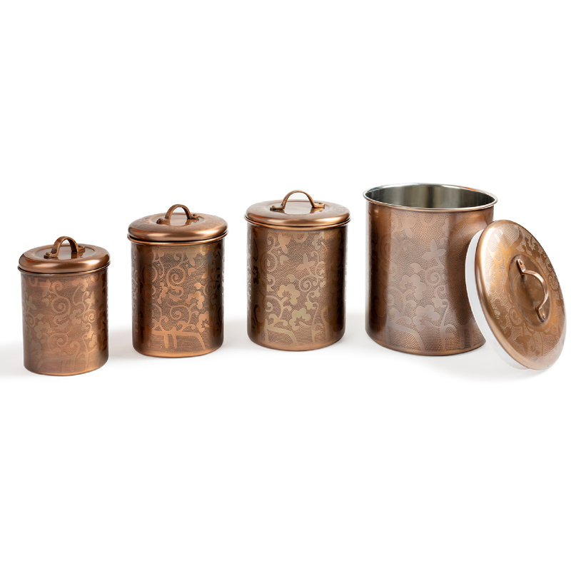 Metal Canister, 8.5" H x 6.75" W x 6.75" D
