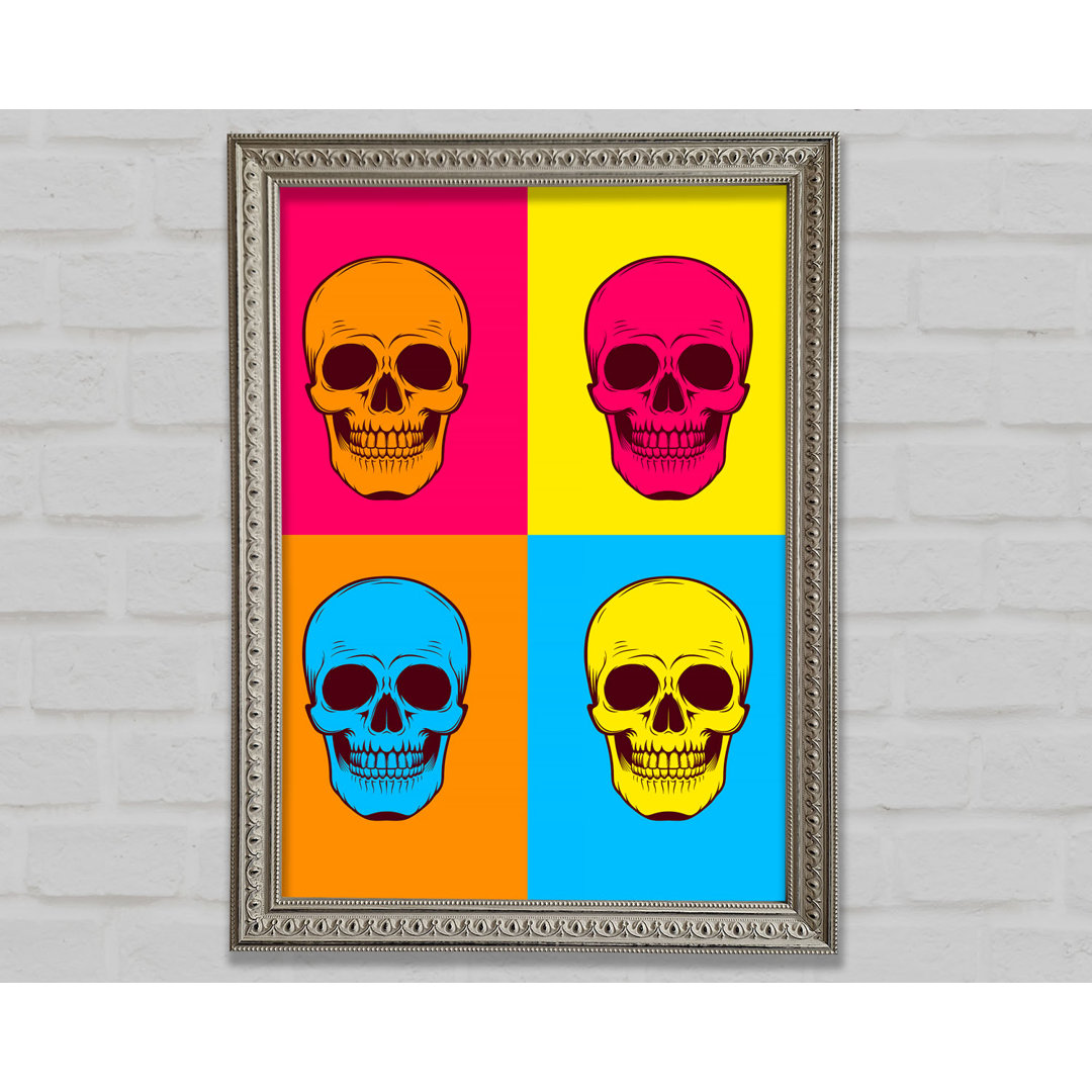 Funky Skulls Gerahmter Druck Wandkunst