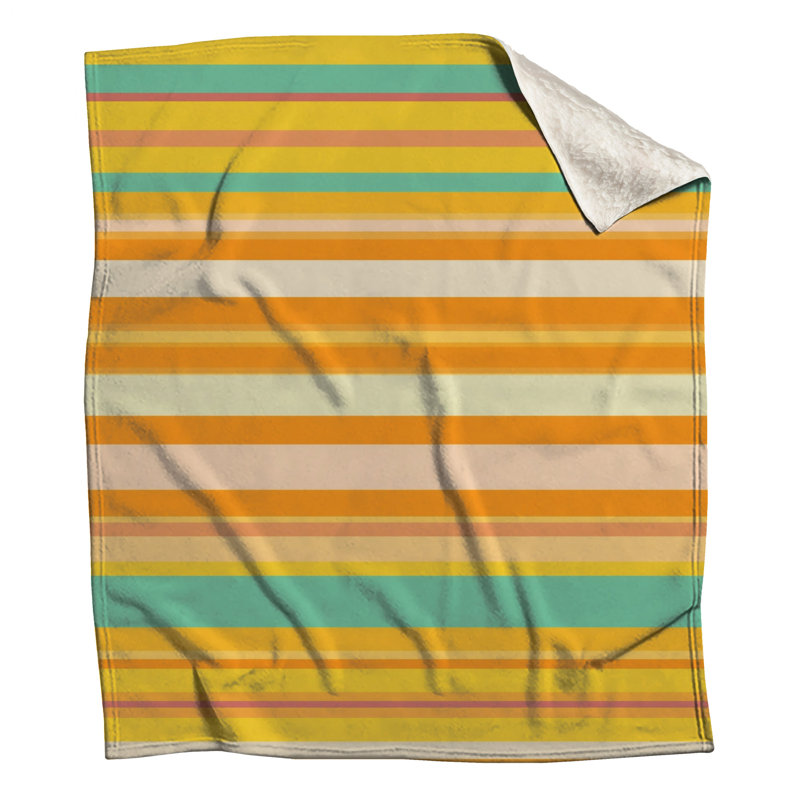 Multicoloured Horizontal Stripes Blankets, 60in W x 80in H