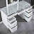 Contemporary Style 1Pc Vanity Set  Mirror LED Lights Storage Drawers Wooden Glides Stool Included Bedroom Furniture