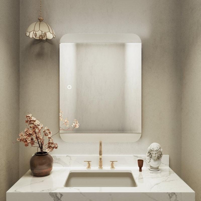 Miroir à DEL pour salle de bain 3 Température de couleur et luminosité réglables, 30 po x 40 po, Rectangulaire