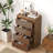 37"H × 23.6"W Fluted 4-Drawer Dresser, Single Drawer Storage Cabinet, Wooden Storage Organizer
