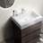 24" Walnut Bathroom Vanity - Modern Freestanding, Substantial Freestanding Space Storage, White Basin Sink, Quiet Drawer Runners, Pre-Assembled Design, Large Storage Space, Sink Basin, Silent Unit-63153707