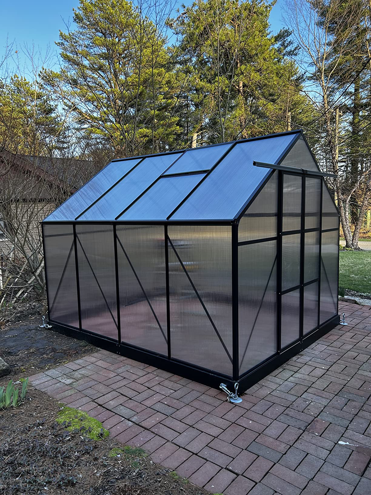 Greenhouse for Outdoors, 6' x 10' Aluminum Greenhouse with Window, Sliding  Door, Polycarbonate Greenhouses Garden Supplies for Plants Flowers Herbs