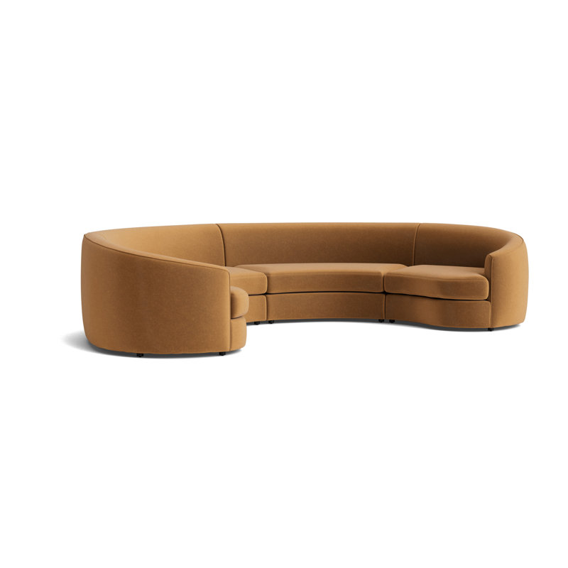 Giselle Sectional, Performance Velvet - Hazelnut