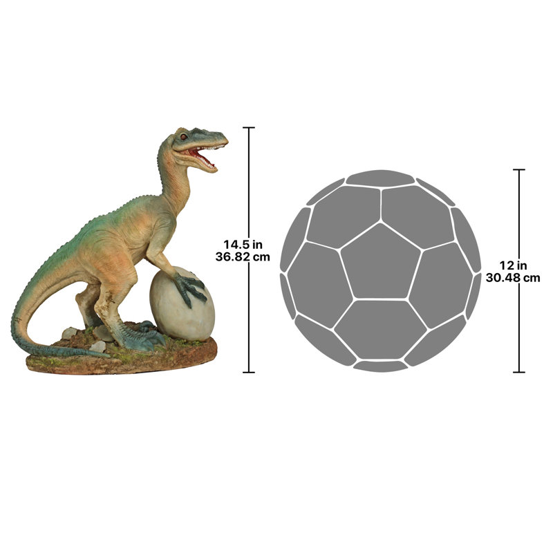 Statue dinosaure en vélociraptore oeuf battage