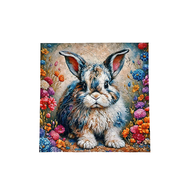 Lapin - puzzle en bois par Wizardi F07N9-2