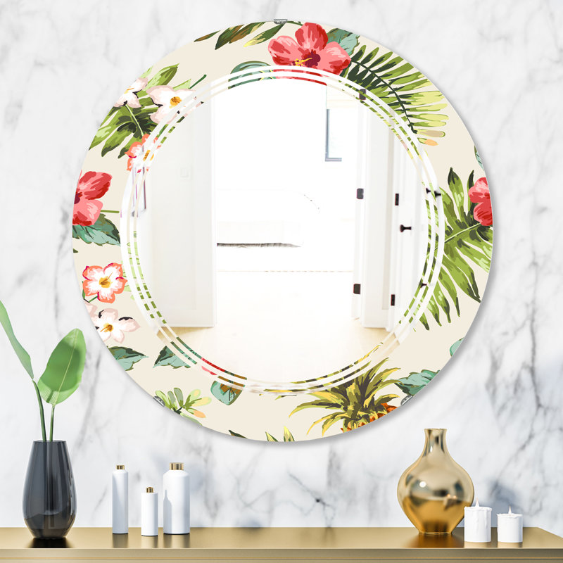 Miroir mural Pineapple Summer Bliss IV, H 23,6 po x l 23,6 po