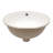 19"x16" White Ceramic Oval Undermount Bathroom Sink with Overflow