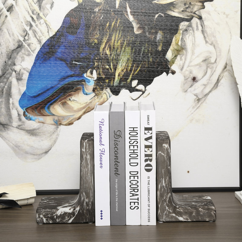 Modern & Contemporary Ceramic Bookends, Grey