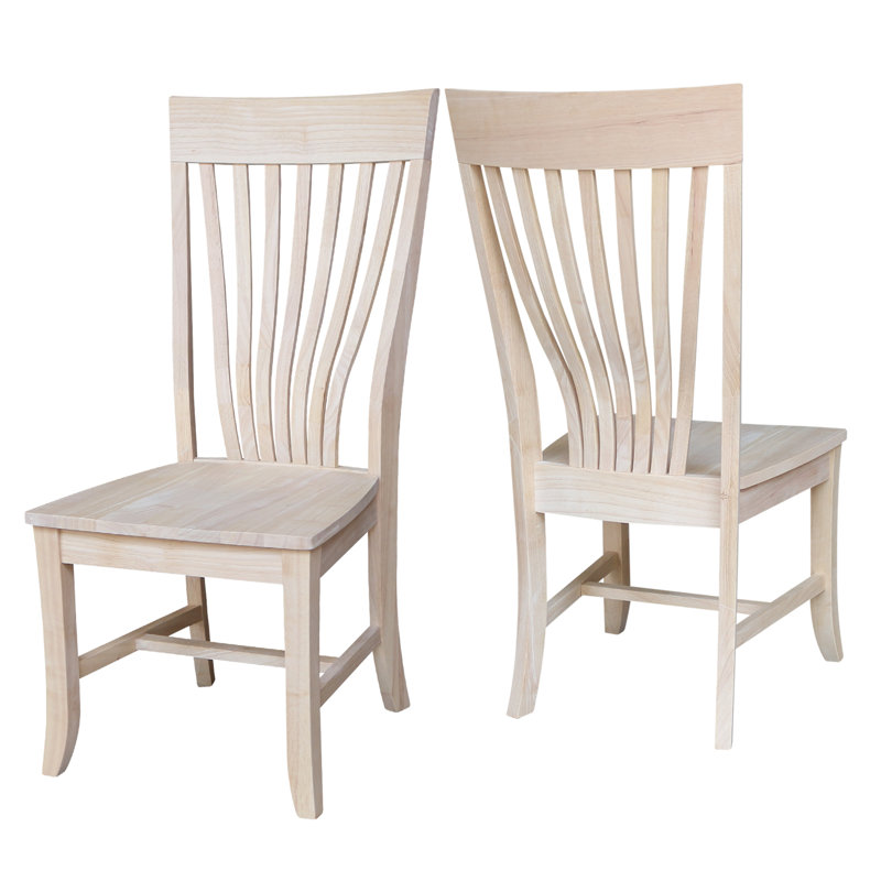 Coggins Solid Wood Slat Back Side Chair, Unfinished