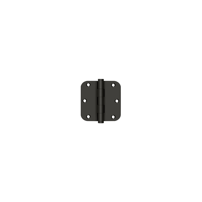 Deltana DSB35R53 3-1/2" x 3-1/2" x 5/8" Radius Hinges in Polished Brass Pair, Oil Rubbed Bronze
